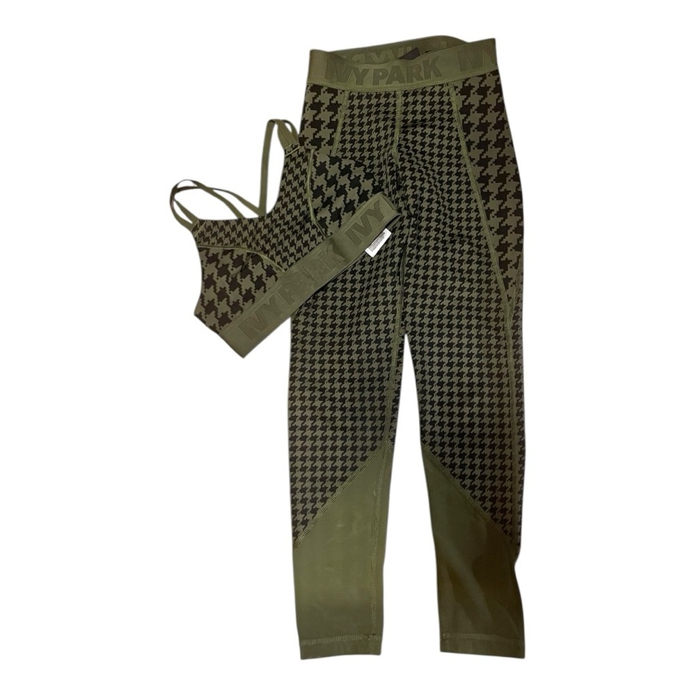 IVY PARK X Adidas Olive Houndstooth Kids Leggings Set